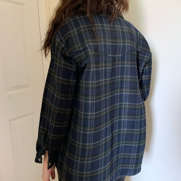 Zara Fringed Plaid Shirt Jacket - Picture 3 of 4